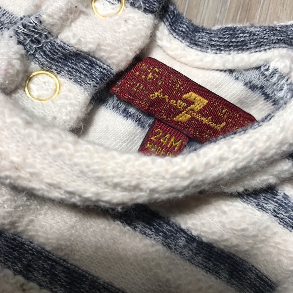 7 for all mankind girls knit striped box tee - Picture 4 of 5